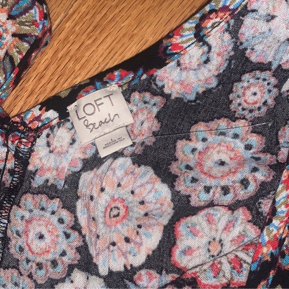 LOFT NWOT❗️Beach Floral Fringe Cuff Romper Size Large New - Picture 4 of 8